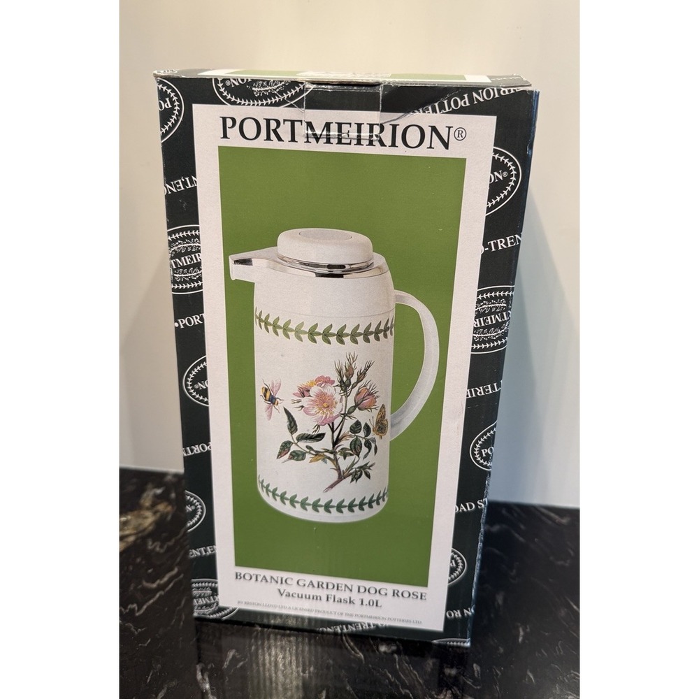 Portmeirion Botanic Garden Dogrose Floral Carafe Insulated Thermos Pitcher Jug